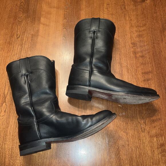 Justin L3703 Ladies Classic Roper Boot Black Kipskin Cowhide Foot Roper Toe 6.5C - Picture 7 of 7